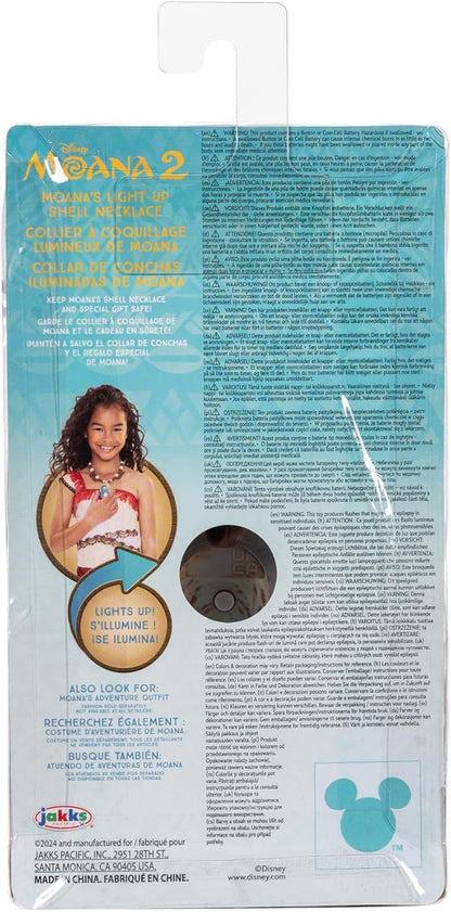 Moana 2 Disney’s Necklace Magical Seashell Star Light-Up Necklace by Jakks Pacific, For Girls Role Play and Dress Up Officially Licensed by Disney