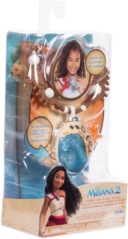 Moana 2 Disney’s Necklace Magical Seashell Star Light-Up Necklace by Jakks Pacific, For Girls Role Play and Dress Up Officially Licensed by Disney