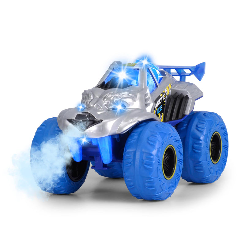 Dickie Toys – Arctic Ice Monster Auto, 25 cm, grande monster truck con funzione vapore e pneumatici in gomma, macchinina giocattolo per bambini dai 3 anni, luci e suoni, batterie incluse, 203754002