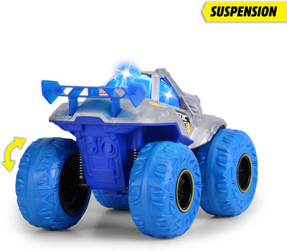 Dickie Toys – Arctic Ice Monster Auto, 25 cm, grande monster truck con funzione vapore e pneumatici in gomma, macchinina giocattolo per bambini dai 3 anni, luci e suoni, batterie incluse, 203754002
