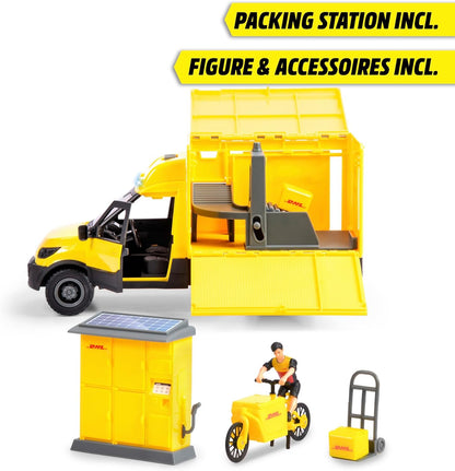 Dickie Toys: Dhl Delivery Set Cm.25 Con Personaggio E Accessori