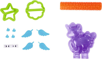 Simba 106344622 Kreativität Art and Fun Play Sand Set, 3 x 200 g Sand, Platform, Unicorn 3D Shape, Wings, 4 x Eyes, 1 x Sticker, Roller, 2 x Cookie Cutters, from 3 Years, Multicoloured
