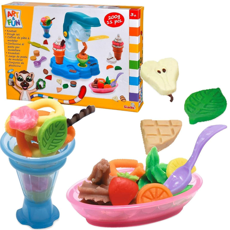 Simba Buntes Eisdielenset aus Kunststoffmasse und Zubehör