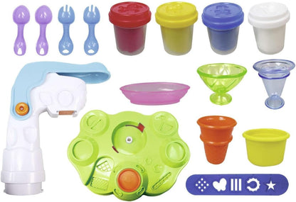 Simba Buntes Eisdielenset aus Kunststoffmasse und Zubehör