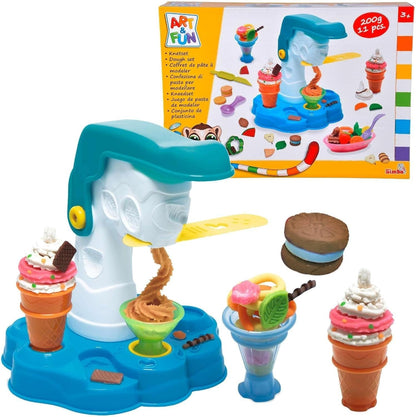 Simba Buntes Eisdielenset aus Kunststoffmasse und Zubehör
