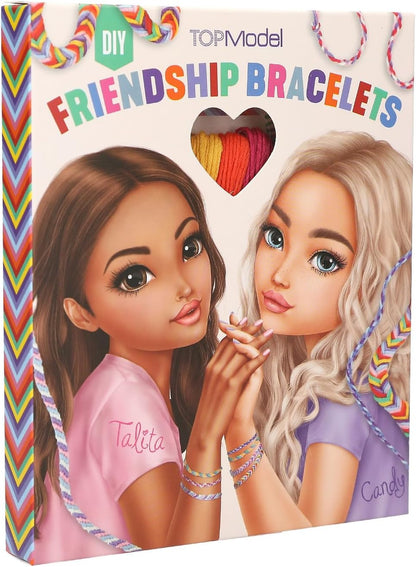 Depesche TOPModel-DIY 12370 Friendship Bracelets and Pendants, Craft Set with Cotton Yarn in 12 Colours and Instructions, Colourful