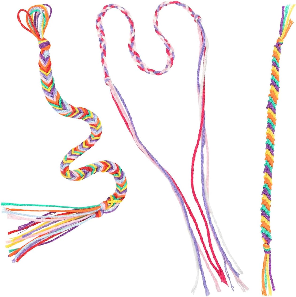 Depesche TOPModel-DIY 12370 Friendship Bracelets and Pendants, Craft Set with Cotton Yarn in 12 Colours and Instructions, Colourful