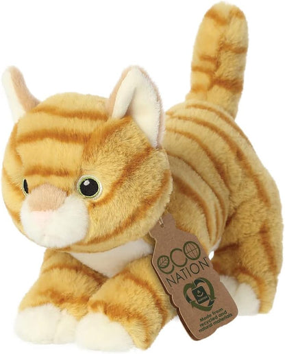 Aurora, 35048, Eco Nation Tabby Cat, 8.5In, Soft Toy, Orange