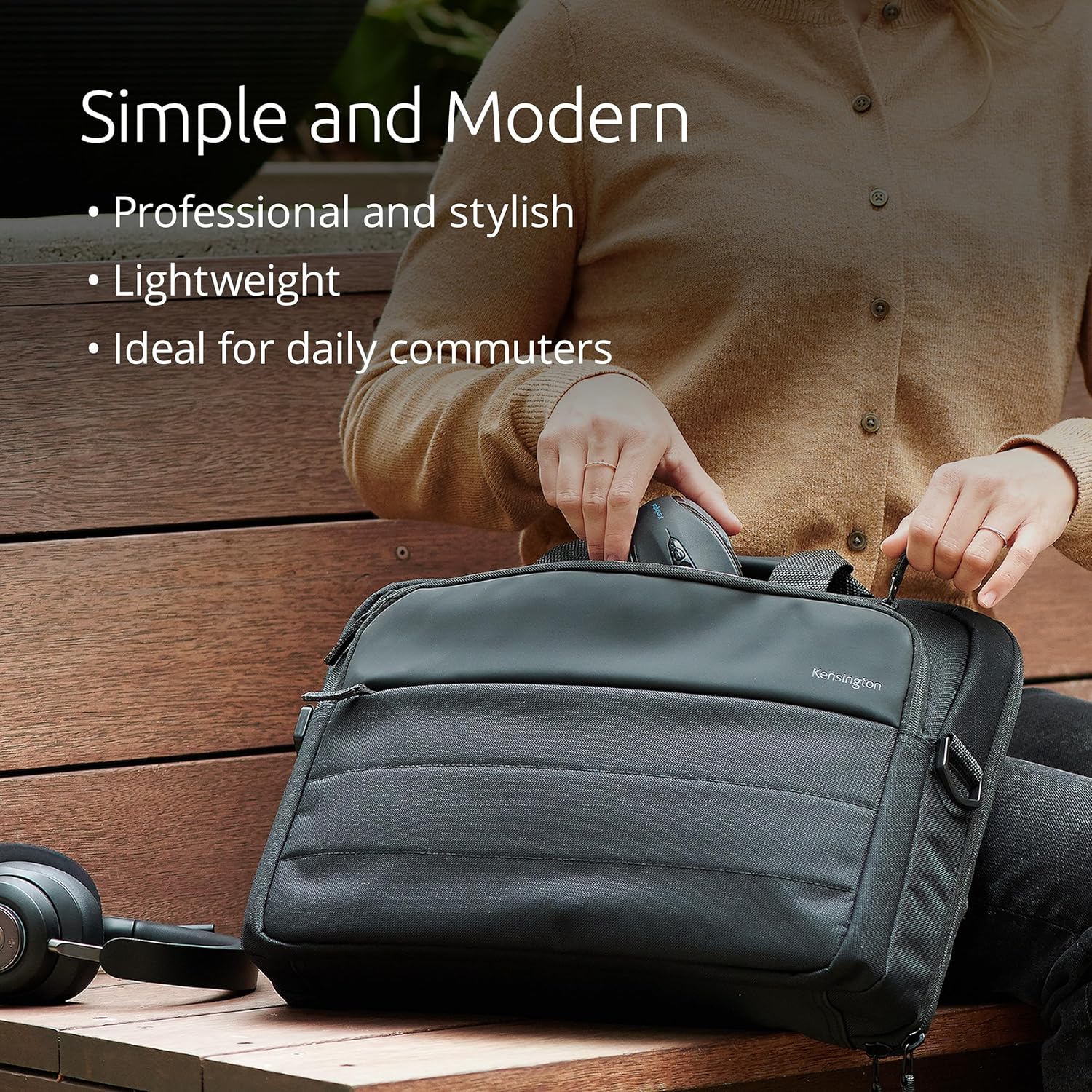 Kensington EQ 16" Laptop Carrying Case, Protective with Padded Straps and Compartments, Clampshell Design, Made from 23.0 x 250ml plastic bottles - For Laptops Up to 16" (K60390WW