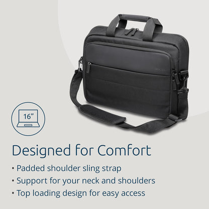 Kensington EQ 16" Laptop Carrying Case, Protective with Padded Straps and Compartments, Clampshell Design, Made from 23.0 x 250ml plastic bottles - For Laptops Up to 16" (K60390WW