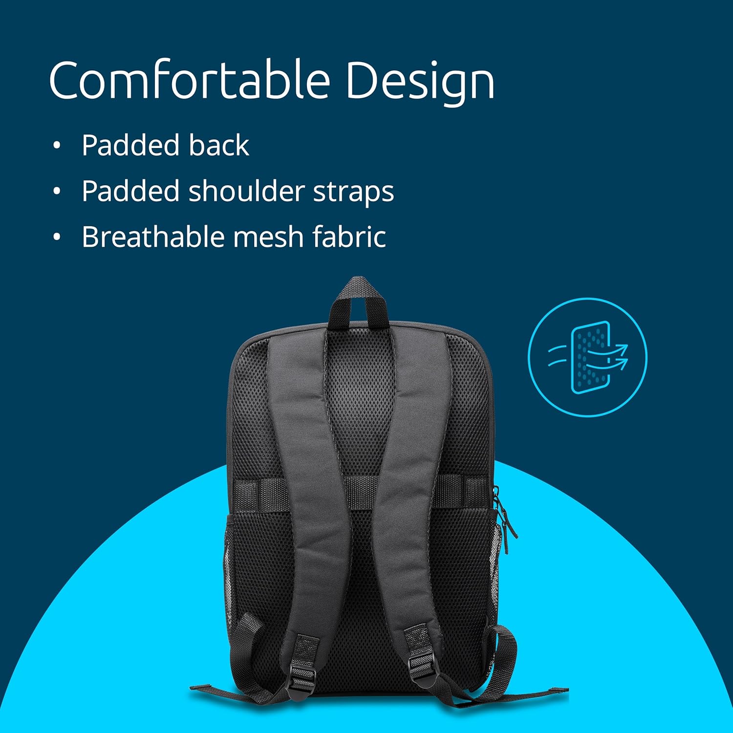 Kensington EQ 16" Laptop Backpack - Protective with Padded Straps and Breathable Mesh Fabric, Made from 17.3 x 250ml plastic bottles - for Laptops Up to 16" (K60392WW