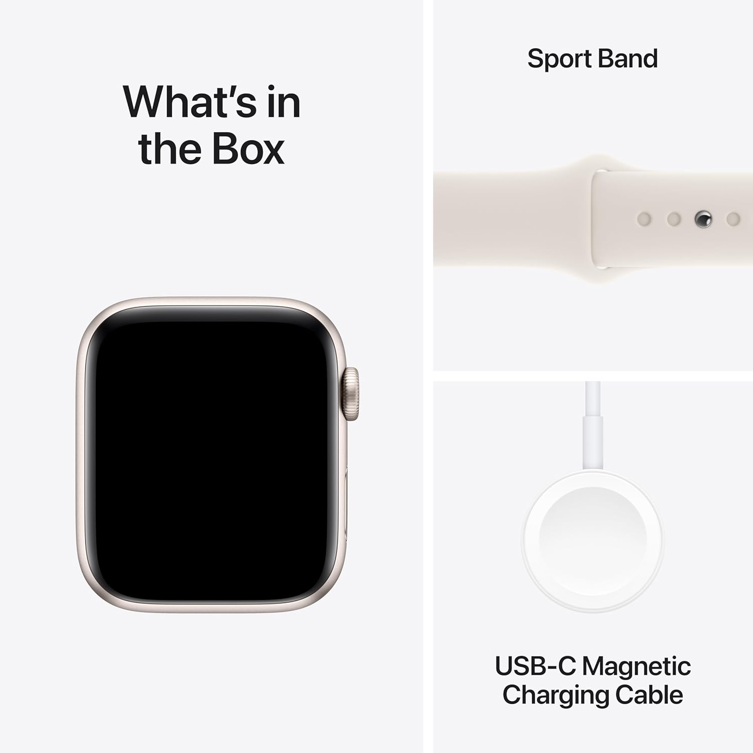 Apple Watch Se (Gps) - 2Nd Generation - 44 Mm - Starlight Aluminium - Smart Watch With Sport Band - Fluoroelastomer - St
