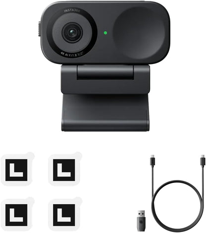 Insta360 Link 2 C AI-Powered 4K Webcam with 1/2" Sensor for Increased Detail, Pro Audio, Gesture Control, HDR, AI Tracking, Deskview and Streamer Mode - Built-in Privacy Protection