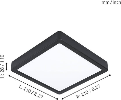 `Eglo - Fueva-Z Ceiling Lamp Black 21X21 - Tw - Zigbee, Bluetooth`