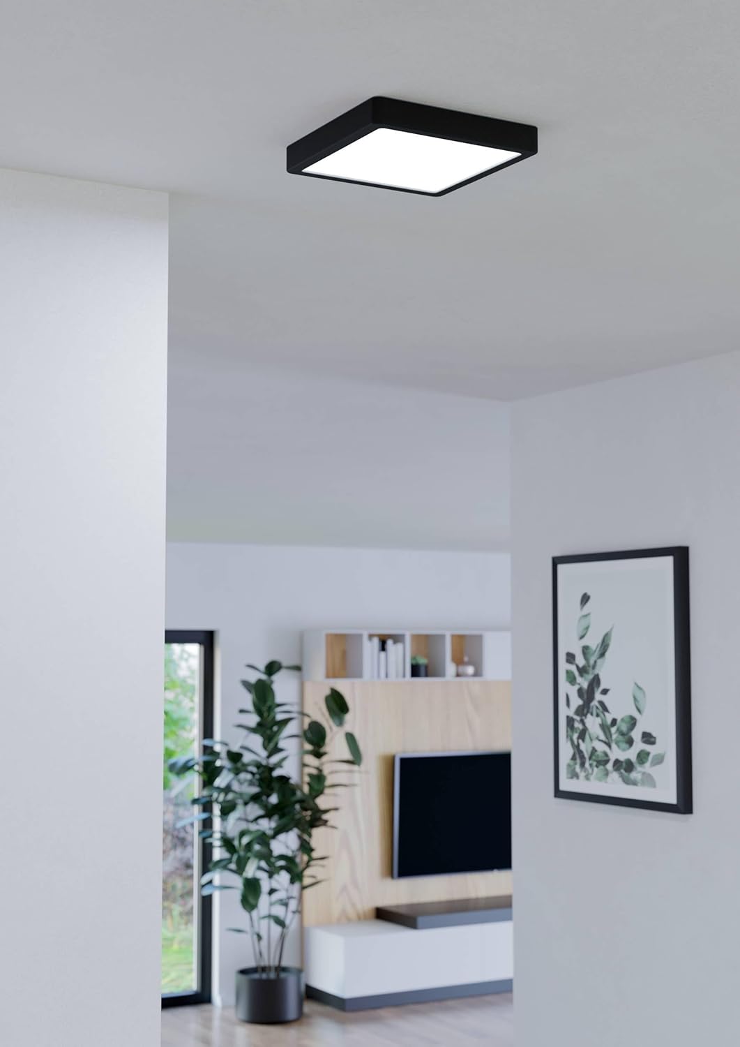 `Eglo - Fueva-Z Ceiling Lamp Black 21X21 - Tw - Zigbee, Bluetooth`