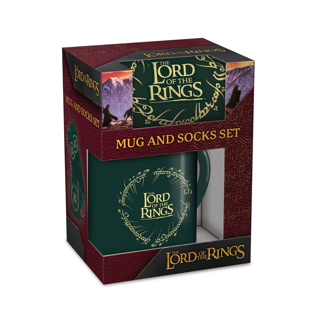 PYRAMID FZMG2400716 Lord of The Rings Mug & Sock Set Collectible, Multicolor, Einheitsgröße