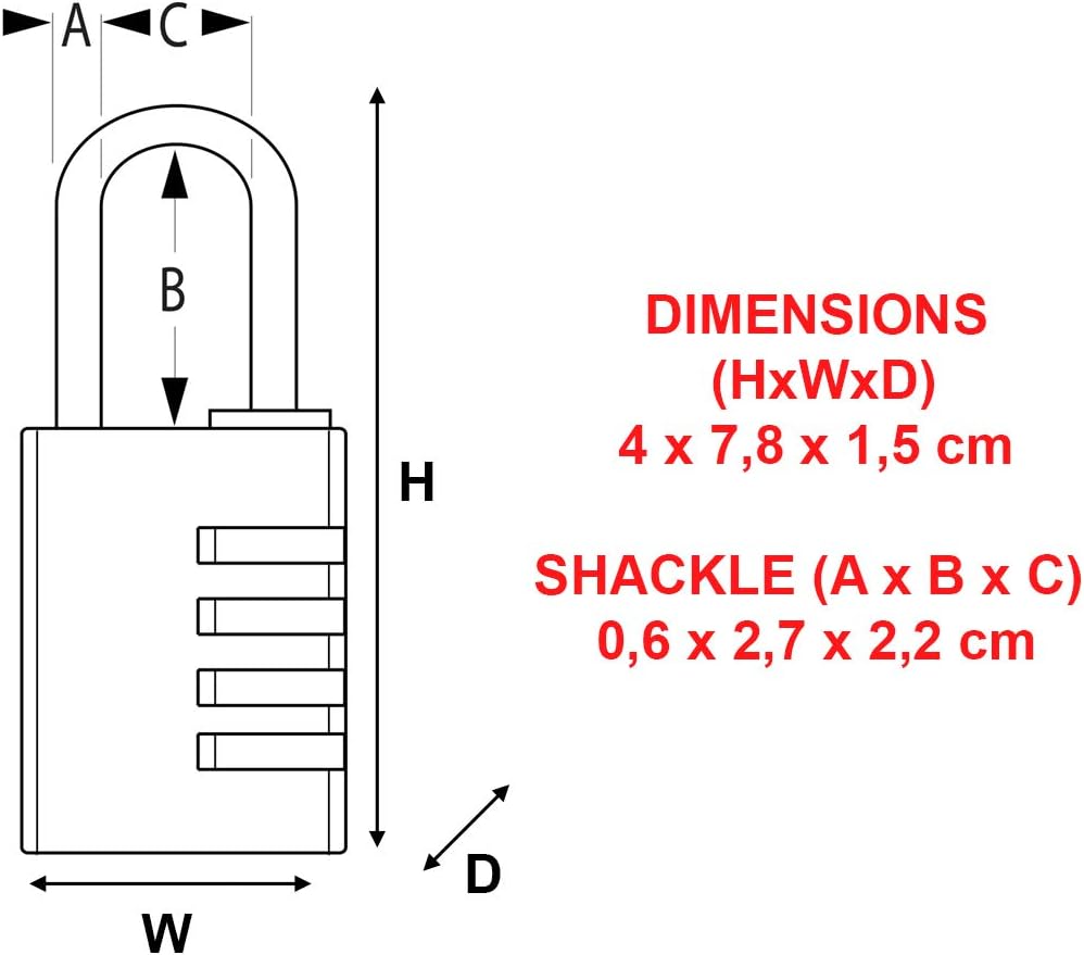Masterlock Aluminium Combination Padlock 40mm Black - 40503
