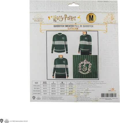 Cinereplicas Harry Potter - Tirare di Quidditch Grifondoro/Serpeverde - XS(Bambini)/S/M/L - Licenza Ufficiale L Serpeverde