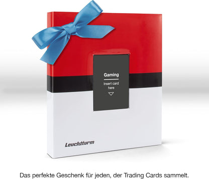 Leuchtturm 368642 TCG Album Pro Small - mit 20 Hüllen für 160 Sammelkarten wie Pokémon oder Digimon, Hardcover rot-weiß