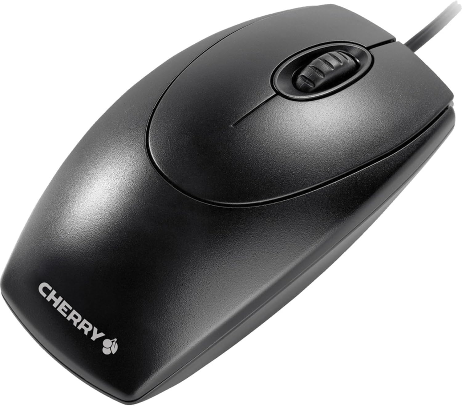 CHERRY WheelMouse, Kabelgebundene Maus, Symmetrisches Design für Rechts- und Linkshänder, Optischer Sensor, USB-Anschluss, PS/2-Adapter inklusive, Schwarz