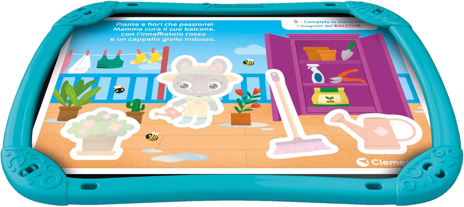 Clementoni- Sapientino Valigetta Casetta Gioco Educativo Montessori 2 Anni per Imparare Nuove Parole, Lavagna Magnetica e Tessere, Sviluppo Linguaggio Metodo Montessoriano, 16461, Multicolore