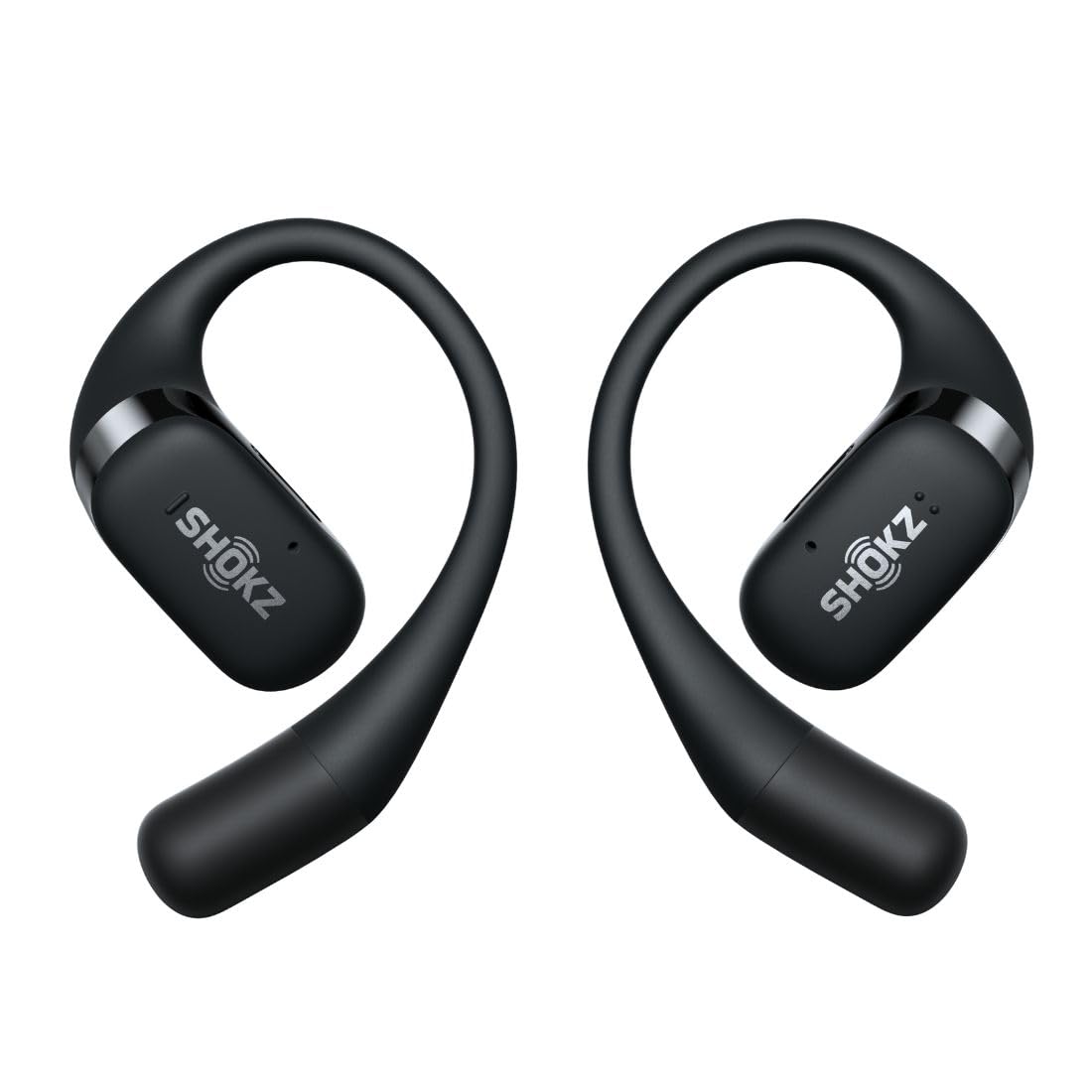 SHOKZ OpenFit True Wireless Open Ear Bluetooth Headphones with MIcrophone, Waterproof, Fast Charging, 28hr Playtime, Compatible with iPhone and Android - Black