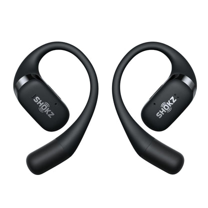 SHOKZ OpenFit True Wireless Open Ear Bluetooth Headphones with MIcrophone, Waterproof, Fast Charging, 28hr Playtime, Compatible with iPhone and Android - Black