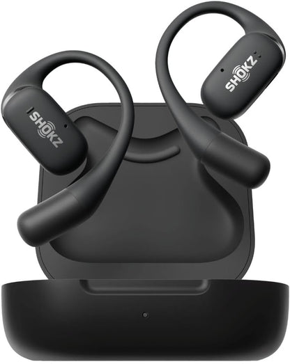 SHOKZ OpenFit True Wireless Open Ear Bluetooth Headphones with MIcrophone, Waterproof, Fast Charging, 28hr Playtime, Compatible with iPhone and Android - Black