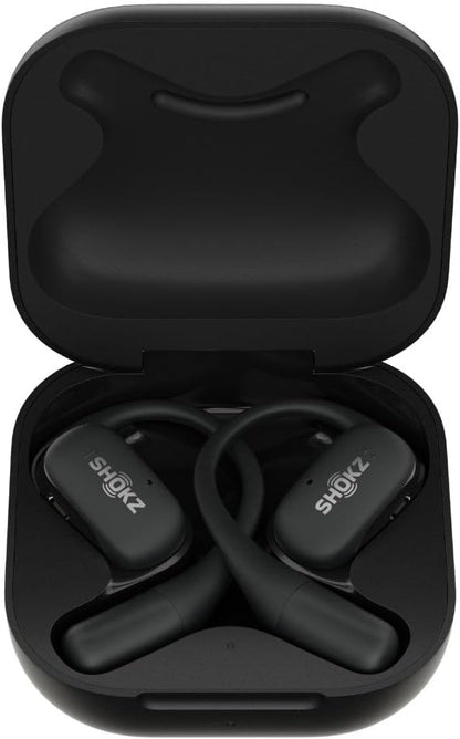 SHOKZ OpenFit True Wireless Open Ear Bluetooth Headphones with MIcrophone, Waterproof, Fast Charging, 28hr Playtime, Compatible with iPhone and Android - Black