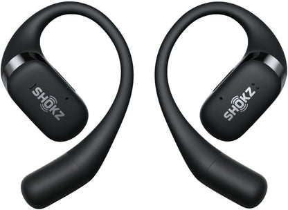 SHOKZ OpenFit True Wireless Open Ear Bluetooth Headphones with MIcrophone, Waterproof, Fast Charging, 28hr Playtime, Compatible with iPhone and Android - Black
