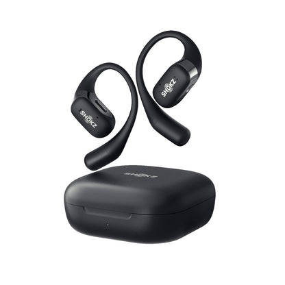 SHOKZ OpenFit True Wireless Open Ear Bluetooth Headphones with MIcrophone, Waterproof, Fast Charging, 28hr Playtime, Compatible with iPhone and Android - Black