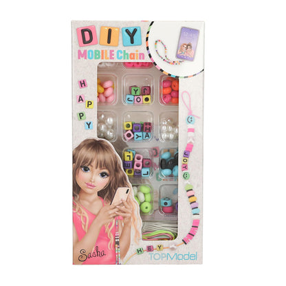 Depesche 12885 TOPModel Mobile Chain DIY Set, Beads in Various Designs, Includes Ribbons, for Creative Design of Pendants