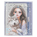 Depesche TOPModel Wolf 13176 Notebook in Glittering Silver and Blue with Wolf Motif, Stars and 160 Pages, Includes Pencil