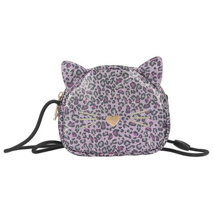 Depesche 13021 TOPModel Rebel Kitty Small Purple Leo Glitter Cat Ear Bag with Adjustable Shoulder Strap, Multicolor, One Size
