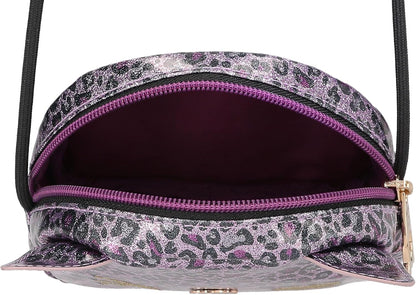 Depesche 13021 TOPModel Rebel Kitty Small Purple Leo Glitter Cat Ear Bag with Adjustable Shoulder Strap, Multicolor, One Size