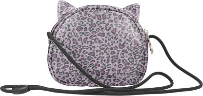 Depesche 13021 TOPModel Rebel Kitty Small Purple Leo Glitter Cat Ear Bag with Adjustable Shoulder Strap, Multicolor, One Size