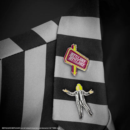 Cinereplicas Beetlejuice – Set of 2 Beetlejuice Pins – 3 cm – Officially Licensed, 100% Zinc Alloy