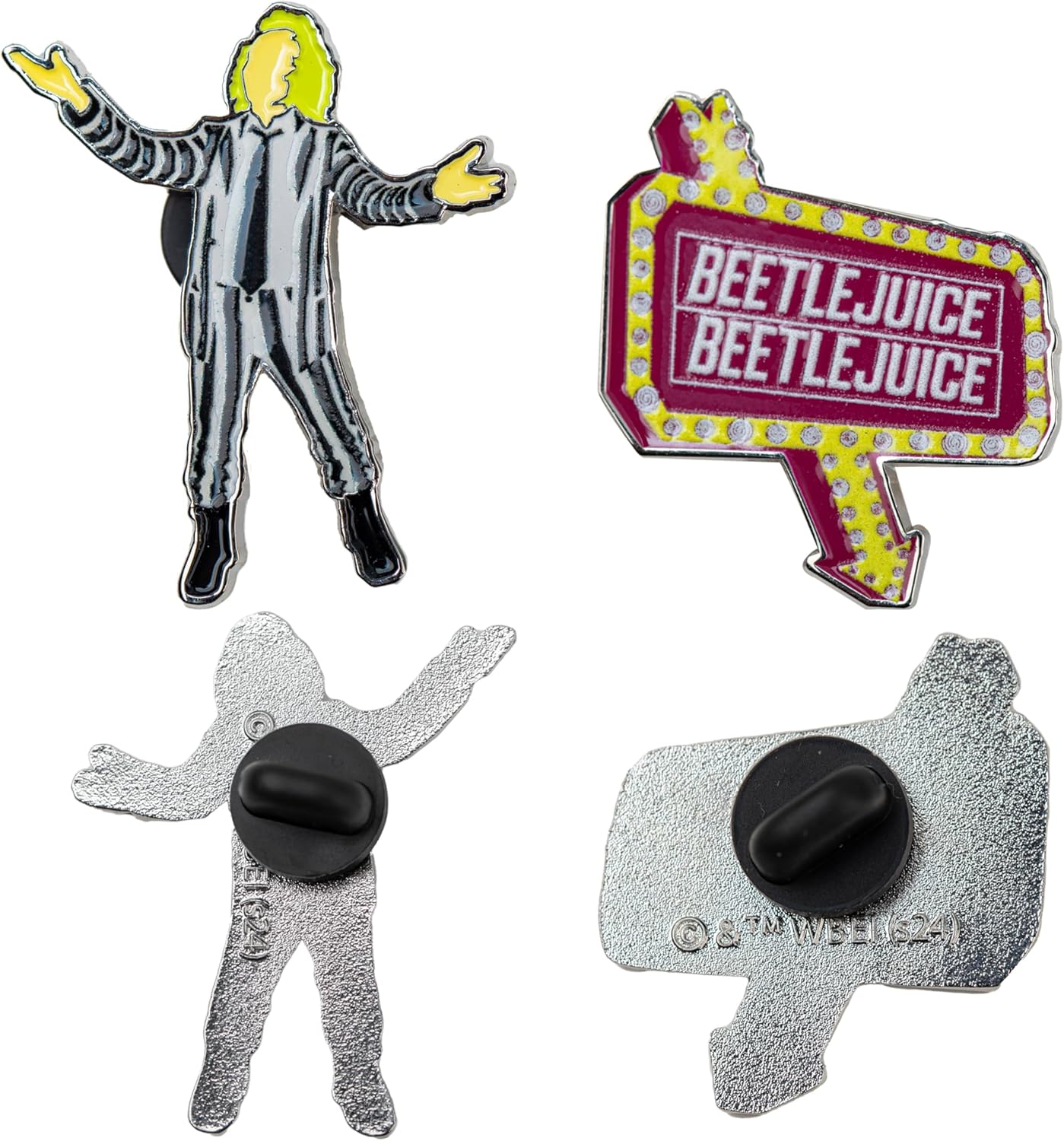 Cinereplicas Beetlejuice – Set of 2 Beetlejuice Pins – 3 cm – Officially Licensed, 100% Zinc Alloy