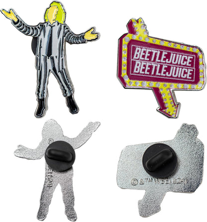 Cinereplicas Beetlejuice – Set of 2 Beetlejuice Pins – 3 cm – Officially Licensed, 100% Zinc Alloy