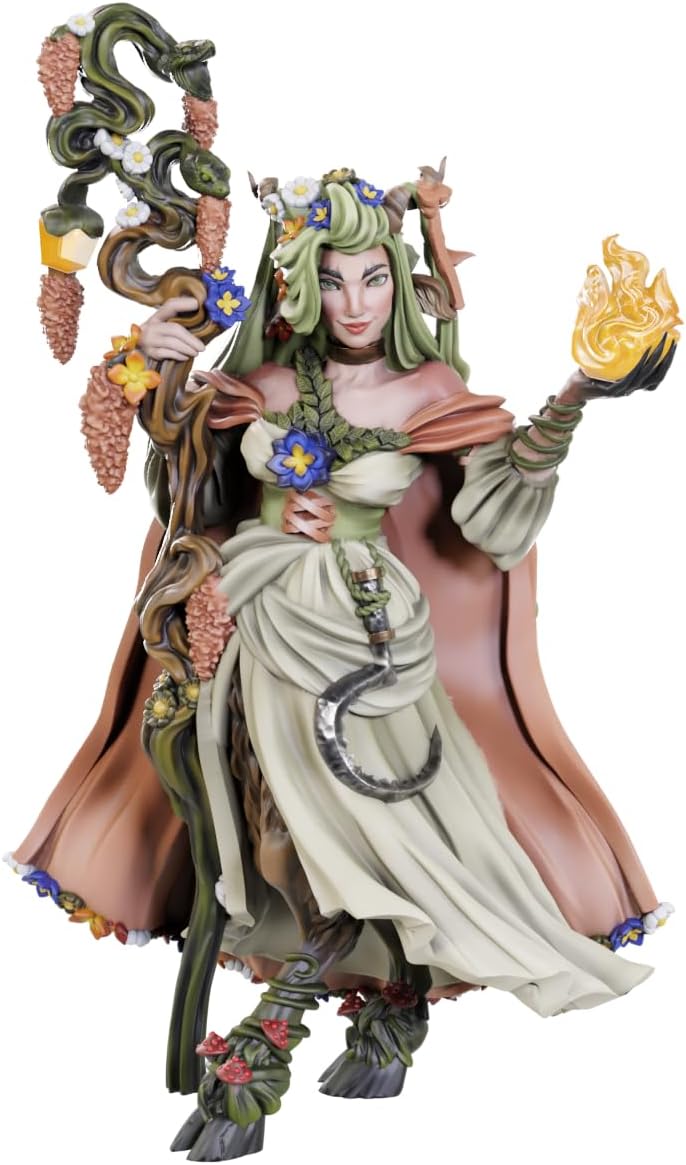 WizKids Critical Role Unpainted Miniatures: Fearne Calloway & Mister | Unpainted Miniatures | Wave 23 Plastic Fearne Calloway & Mister