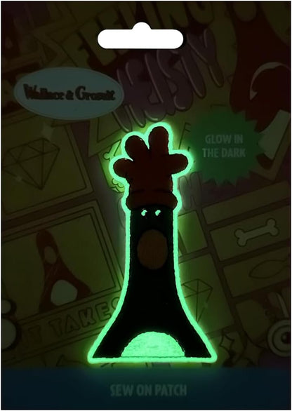 Pawprint Family | Feathers McGraw Head Glow in The Dark Sew on Patch | Wallace and Gromit Official Merchandise