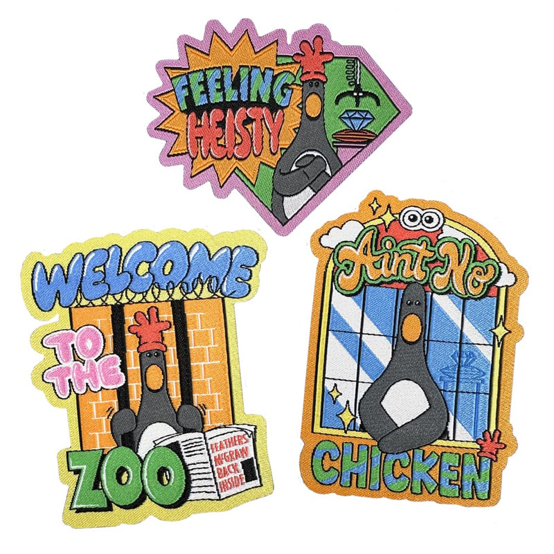 Pawprint Family | Feathers McGraw Patch Set | Wallace and Gromit Official Merchandise