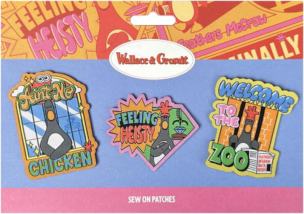 Pawprint Family | Feathers McGraw Patch Set | Wallace and Gromit Official Merchandise