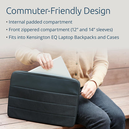 Kensington EQ 12" Laptop Sleeve - Protective with Internal Padded Compartment to Protect your Laptop or Tablet, Made from 7.2 x 250ml plastic bottles - for Devices Up to 12" (K60393WW