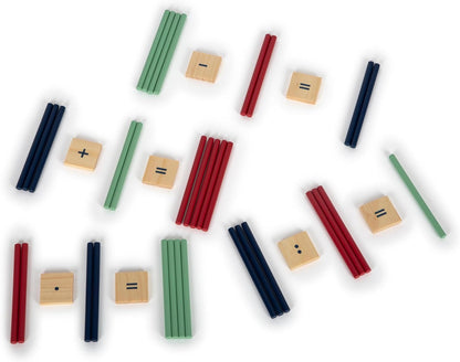 small foot Sticks Box with Numbers Educate, Wood, Maths Learning Toy, for Kids Aged 6+ Years Old, 12559, Coloured