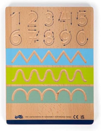 small foot Set di lavagnette Educate in Legno, Imparare a Scrivere con Esercizi, per Bambini dai 5 Anni, 12560, Colore Colorato