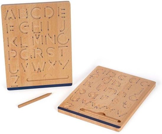 small foot Set di lavagnette Educate in Legno, Imparare a Scrivere con Esercizi, per Bambini dai 5 Anni, 12560, Colore Colorato
