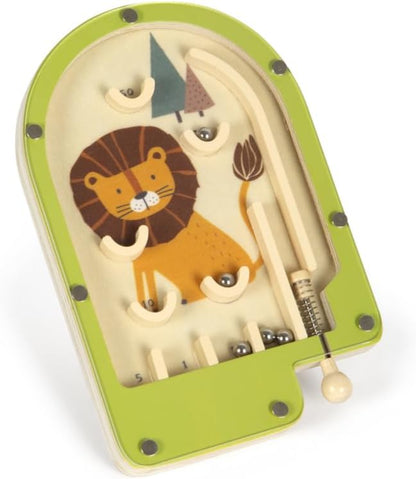 small foot Mini Flipper Löwe aus Holz, Pinball-Spiel, Geschicklichkeitsspiel, für Kinder ab 3 Jahren, 12607, Bunt