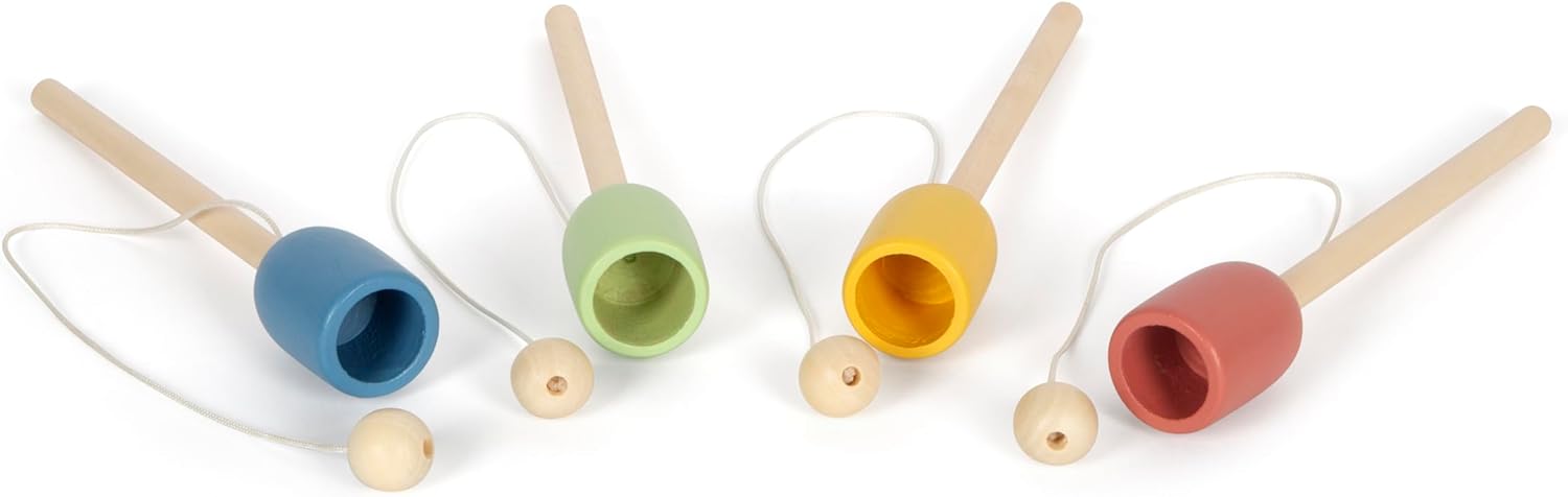 small foot Kugelfangspiel aus Holz, 4er Set, Geschicklichkeitsspiel für Klein und Groß, für Kinder ab 3 Jahren, 12609