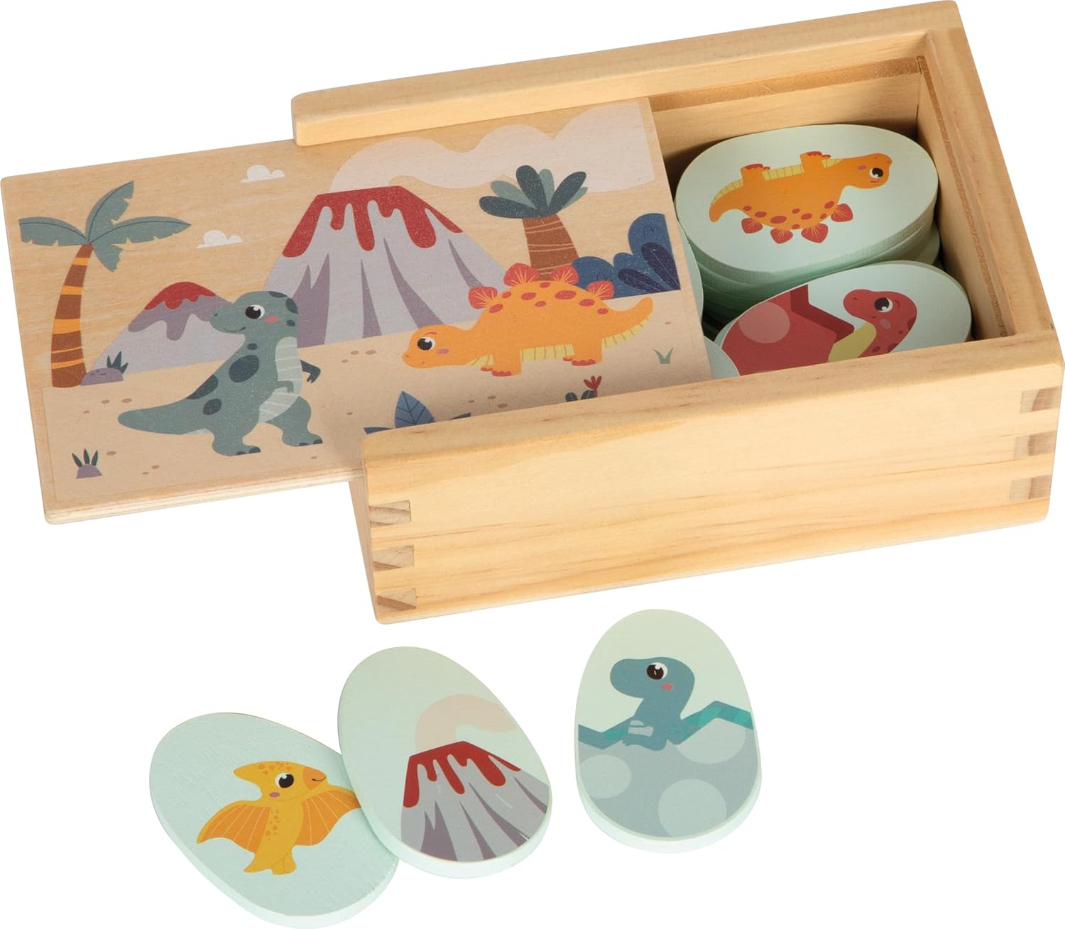 small foot Memory Dino, memory game made of FSC® 100%-certified wood, for kids aged 2+ years old, 12616